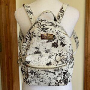 KATE SPADE Coated Canvas Butterfly Floral Print Black White Backpack Pur…